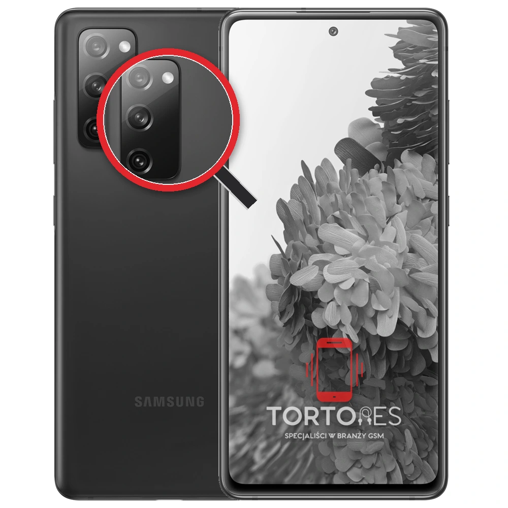 Samsung Galaxy S20 FE LTE z lupą na tylnych aparatach - wymiana tylnej kamery