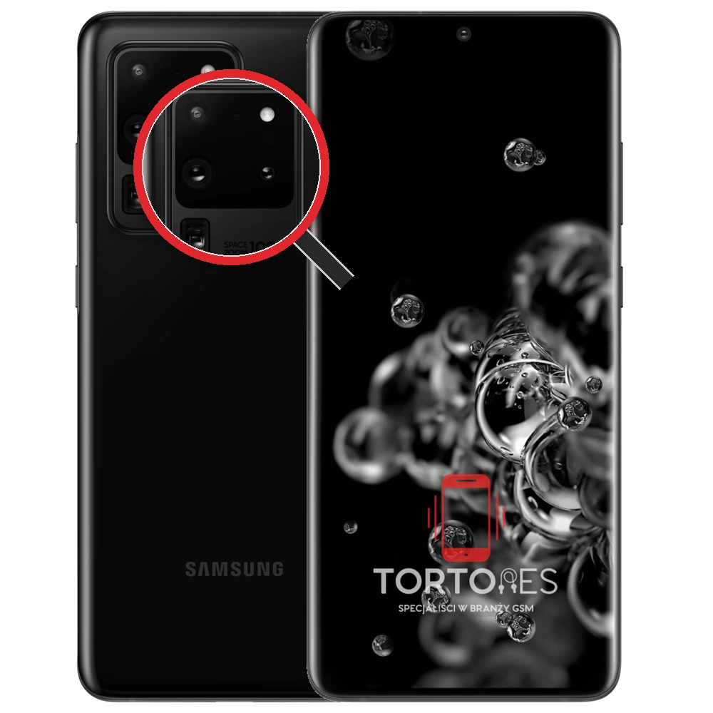 Samsung Galaxy S20 Ultra 5G z lupą na tylnych aparatach - wymiana tylnej kamery