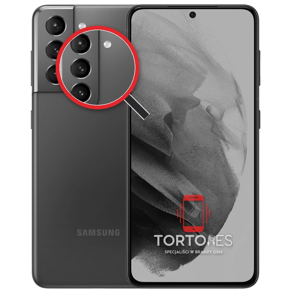 Samsung Galaxy S21 5G z lupą na tylnych aparatach - wymiana tylnej kamery