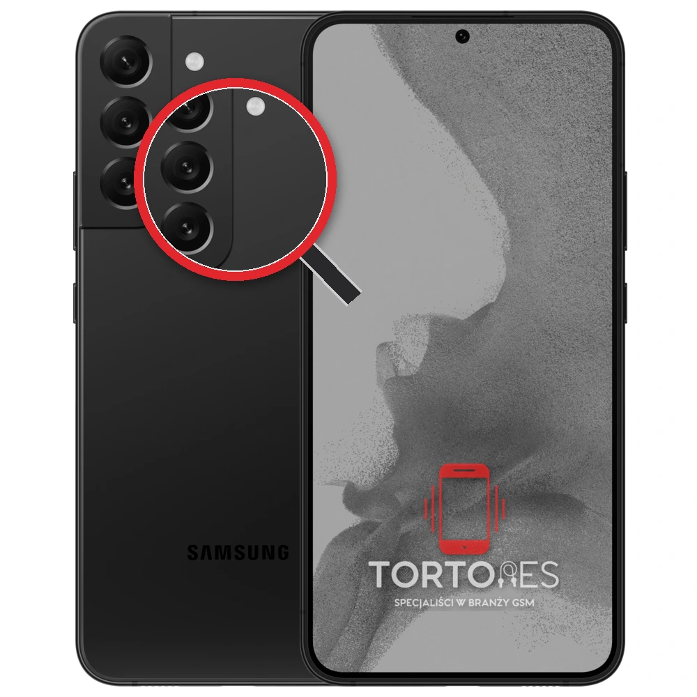 Samsung Galaxy S22+ z lupą na tylnych aparatach - wymiana tylnej kamery