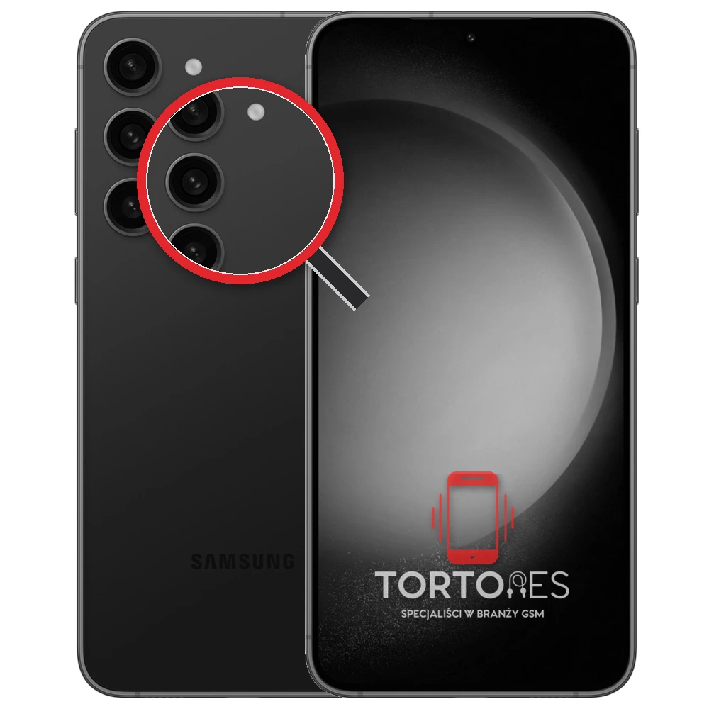 Samsung Galaxy S23+ z lupą na tylnych aparatach - wymiana tylnej kamery