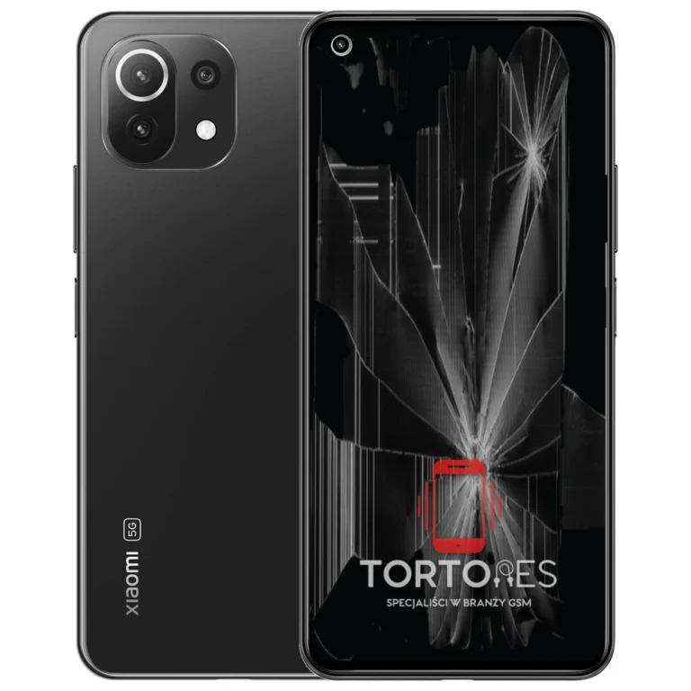Xiaomi 11 Lite 5G NE z ilustracją pękniętego wyświetlacza - wymiana zbitego wyświetlacza