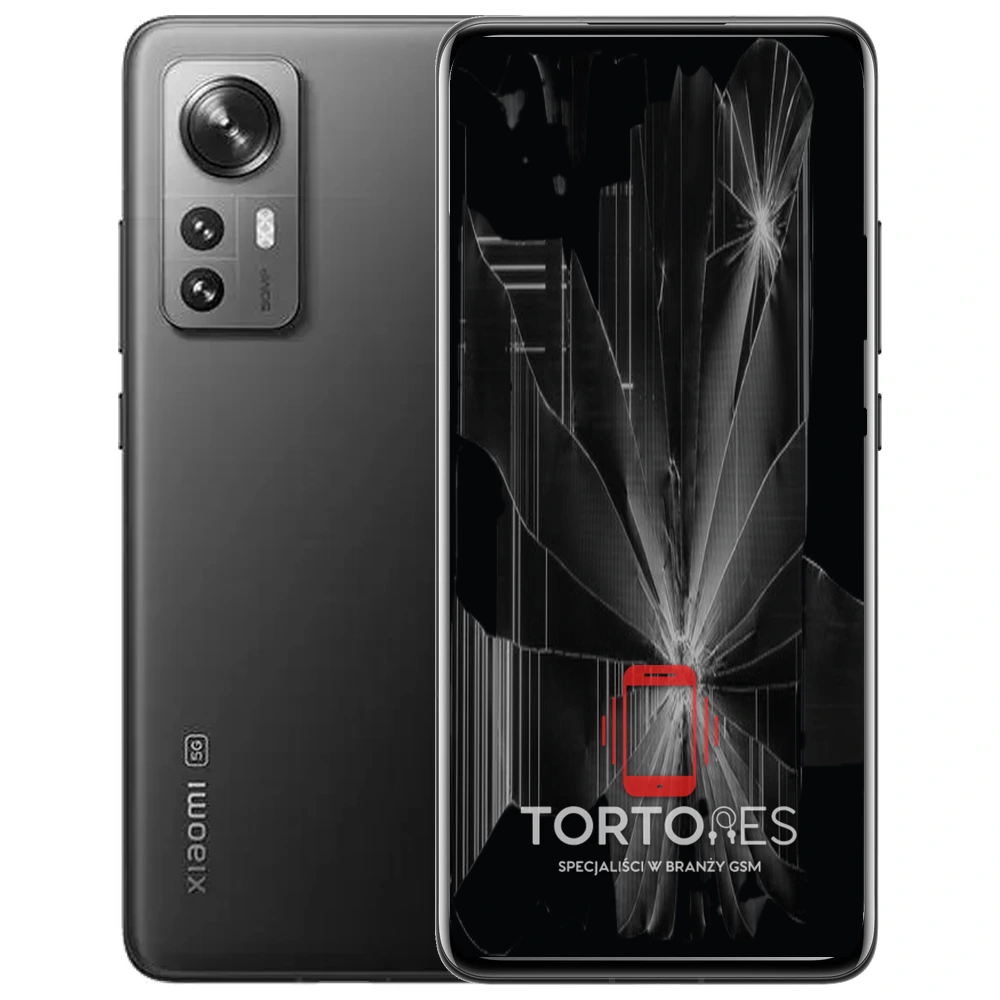 Xiaomi 12 z ilustracją pękniętego wyświetlacza - wymiana zbitego wyświetlacza
