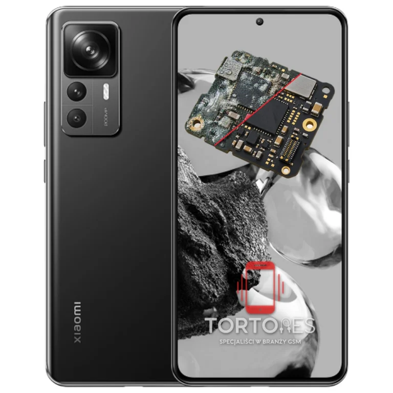 Xiaomi 12T Pro z ilustracją zalania - czyszczenie po zalaniu