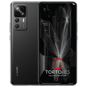 Xiaomi 12T Pro z ilustracją pękniętego wyświetlacza - wymiana zbitego wyświetlacza