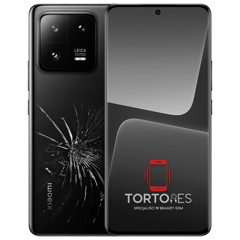 Xiaomi 13 Pro z ilustracją pękniętej tylnej klapki - wymiana zbitej klapki