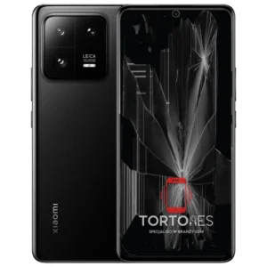 Xiaomi 13 Pro z ilustracją pękniętego wyświetlacza - wymiana zbitego wyświetlacza