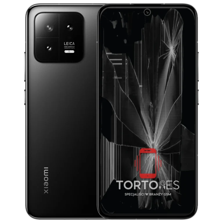 Xiaomi 13 z ilustracją pękniętego wyświetlacza - wymiana zbitego wyświetlacza