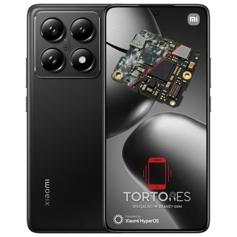 Xiaomi 14T Pro z ilustracją zalania - czyszczenie po zalaniu