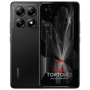 Xiaomi 14T Pro z ilustracją pękniętego wyświetlacza - wymiana zbitego wyświetlacza