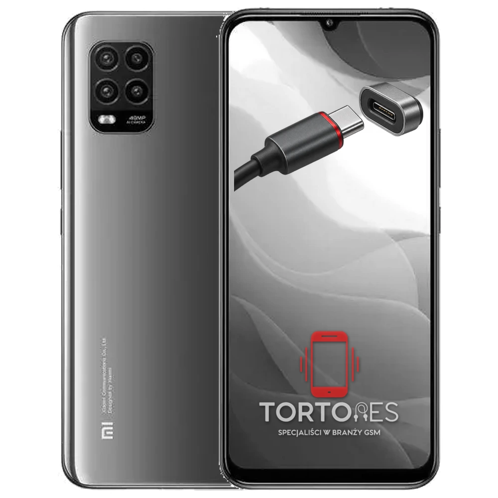 Xiaomi Mi 10 Lite 5G z ilustracją złącza ładowania - naprawa złącza ładowania