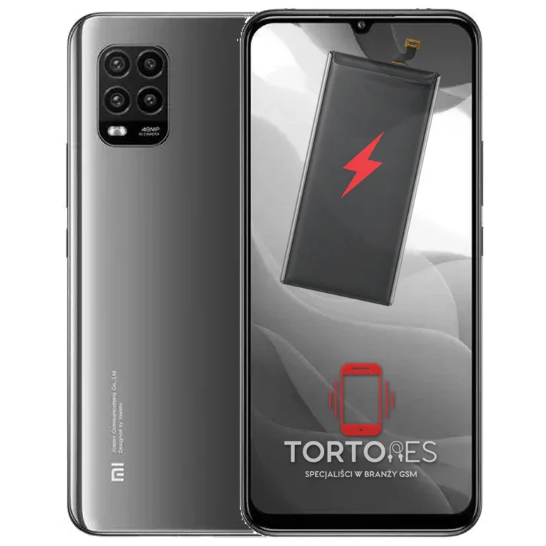 Xiaomi Mi 10 Lite 5G z ilustracją baterii - wymiana baterii