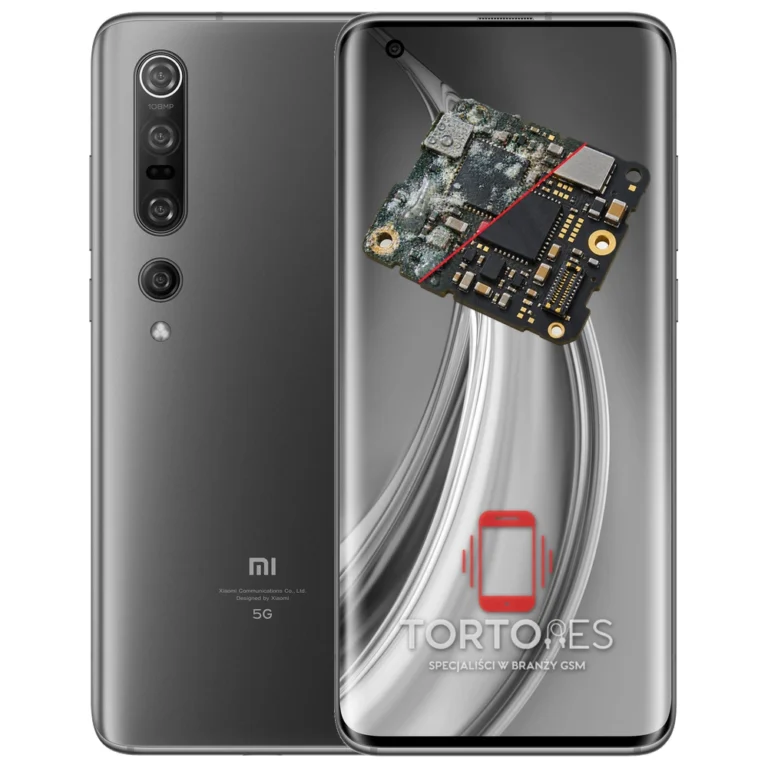 Xiaomi Mi 10 Pro z ilustracją zalania - czyszczenie po zalaniu