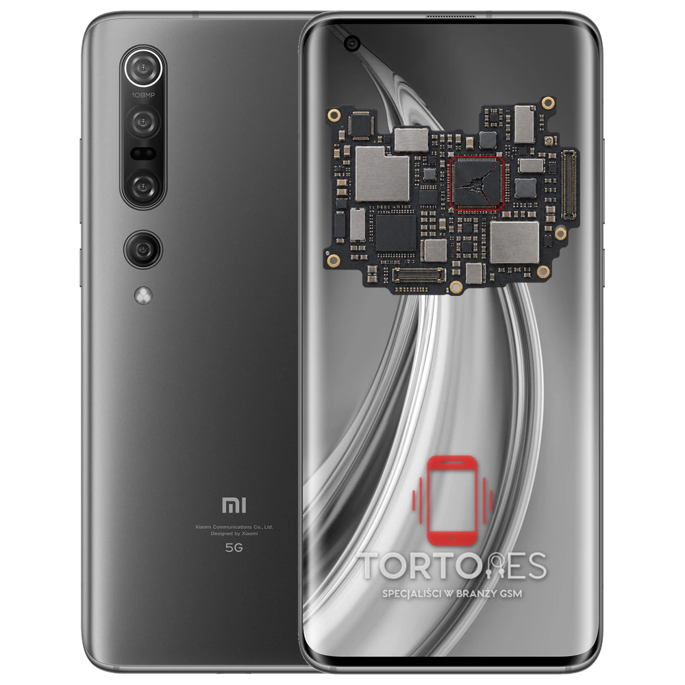 Xiaomi Mi 10 Pro z ilustracją płyty głównej - naprawa płyty głównej
