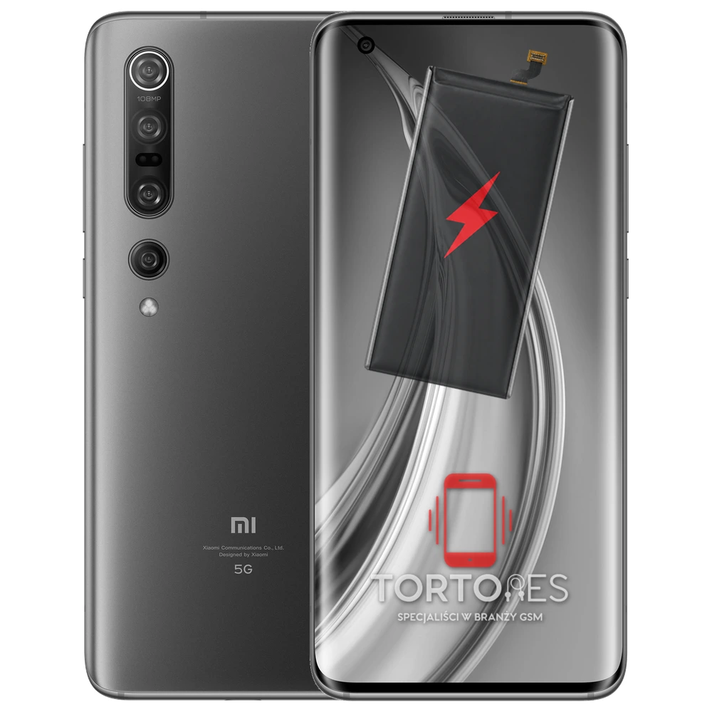 Xiaomi Mi 10 Pro z ilustracją baterii - wymiana baterii