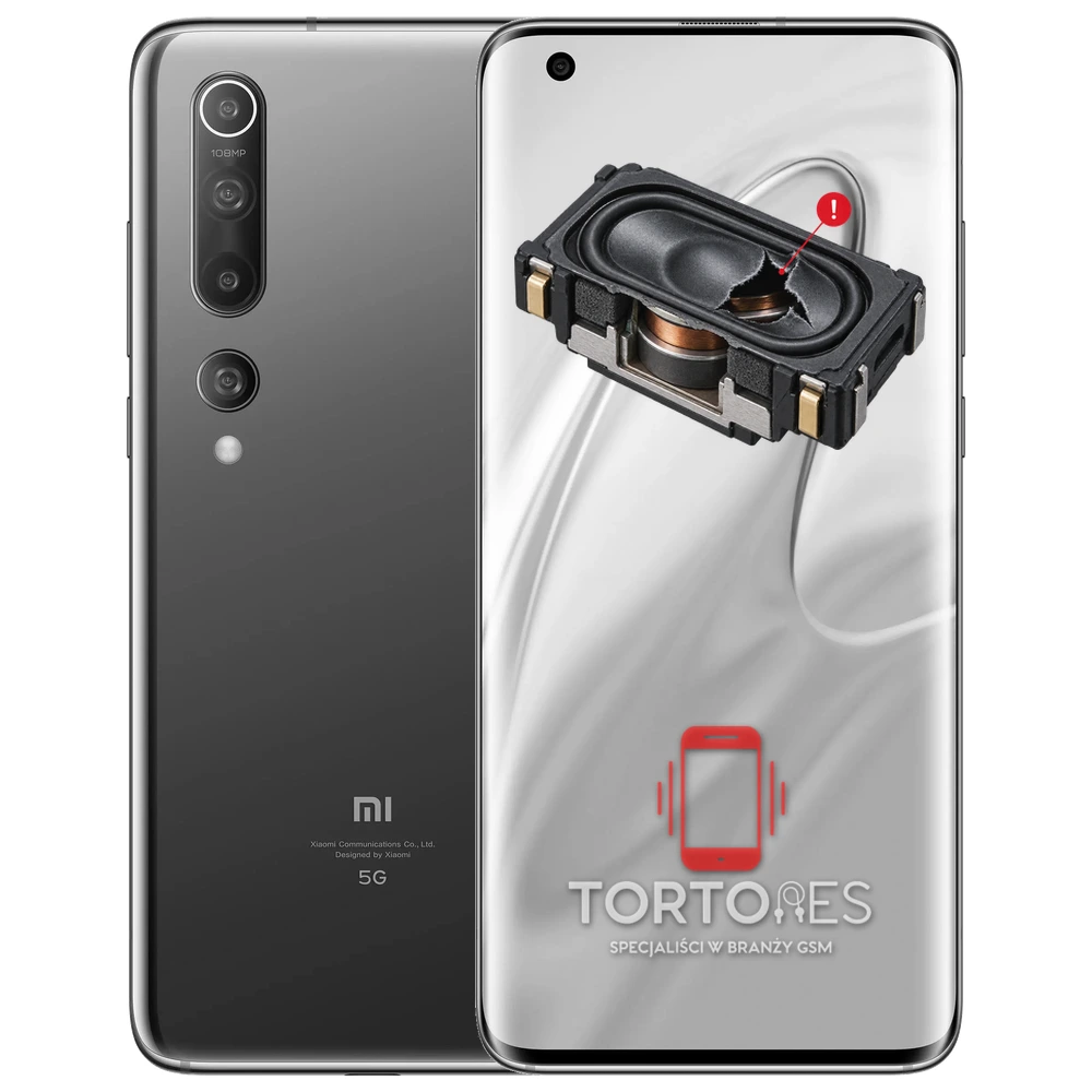 Xiaomi Mi 10 z symbolem głośnika multimedialnego - wymiana głośnika multimedialnego