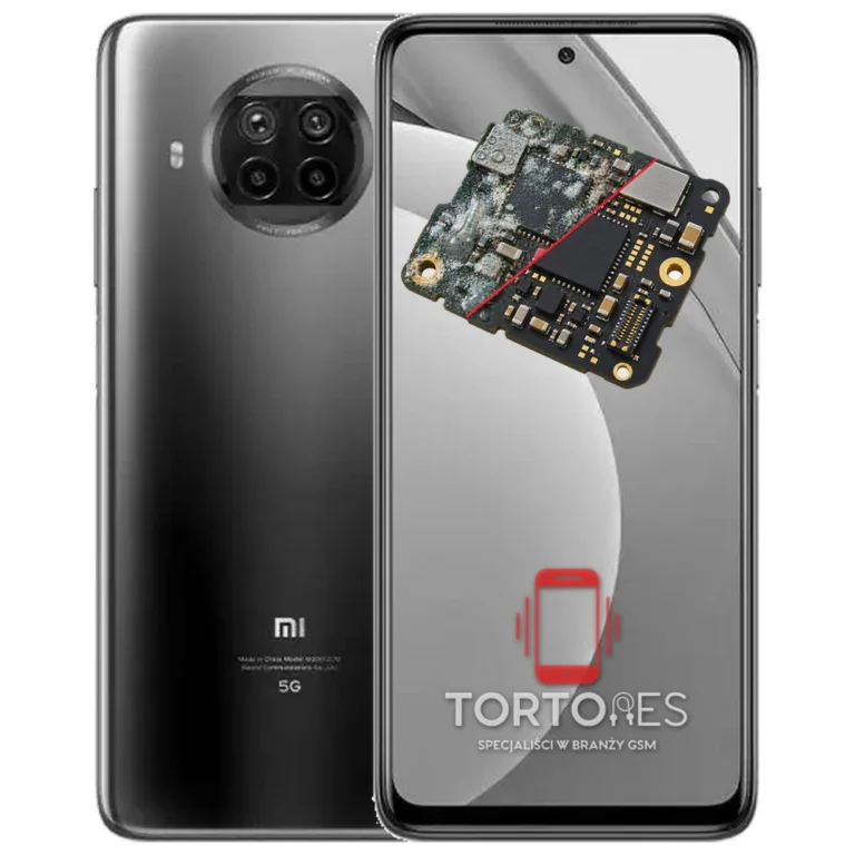 Xiaomi Mi 10T Lite z ilustracją zalania - czyszczenie po zalaniu