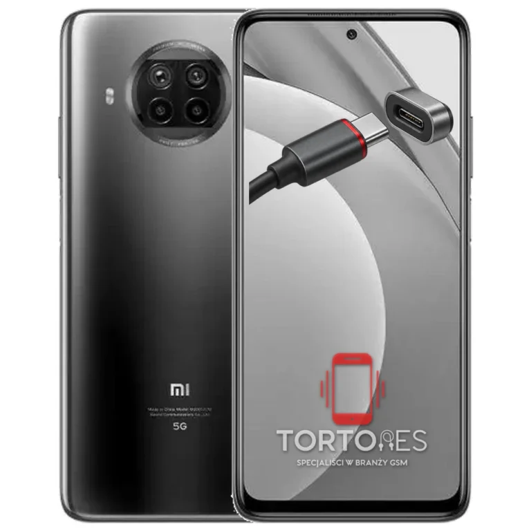 Xiaomi Mi 10T Lite z ilustracją złącza ładowania - naprawa złącza ładowania