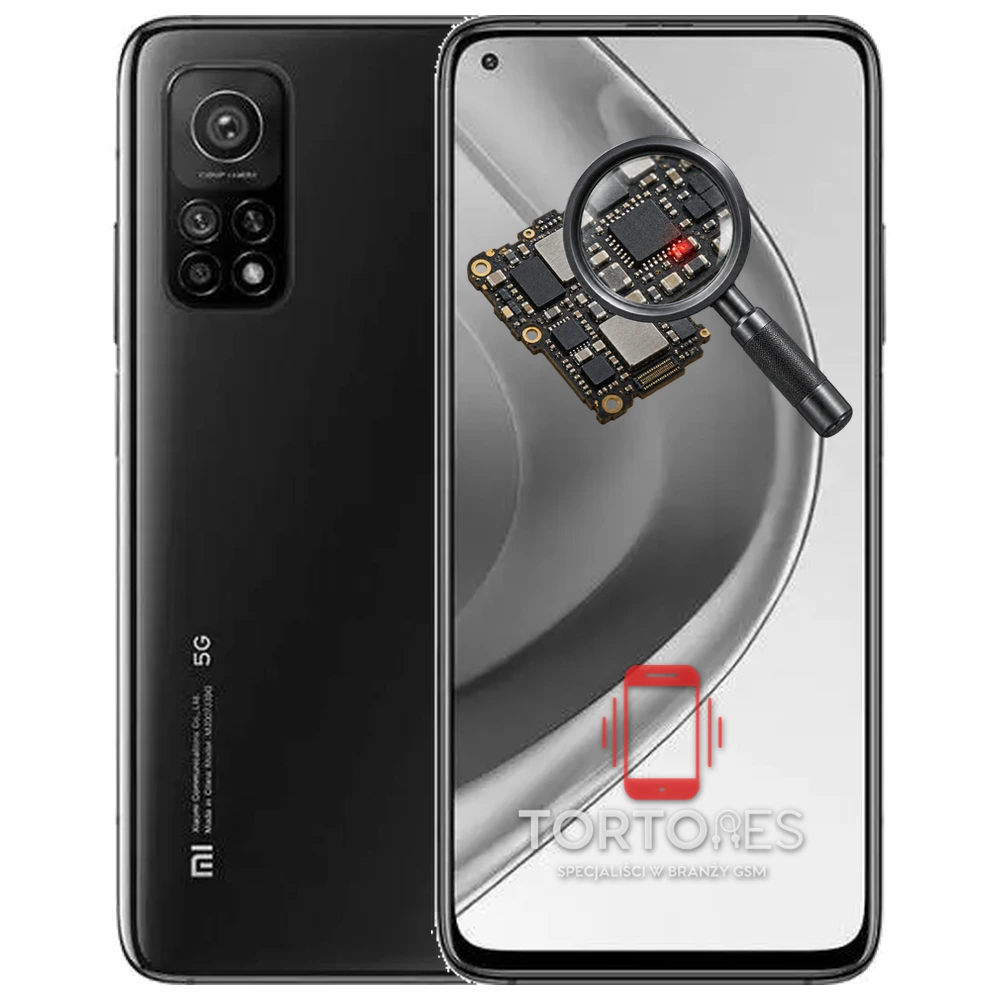 Xiaomi Mi 10T Pro z symbolem diagnostyki - diagnoza telefonu