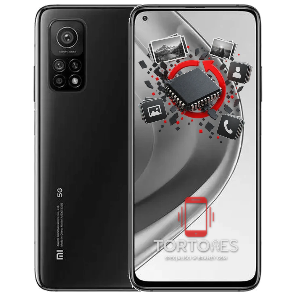 Xiaomi Mi 10T Pro z ilustracją odzyskiwania danych - odzyskiwanie danych