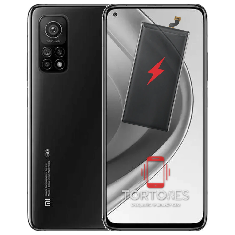 Xiaomi Mi 10T Pro z ilustracją baterii - wymiana baterii