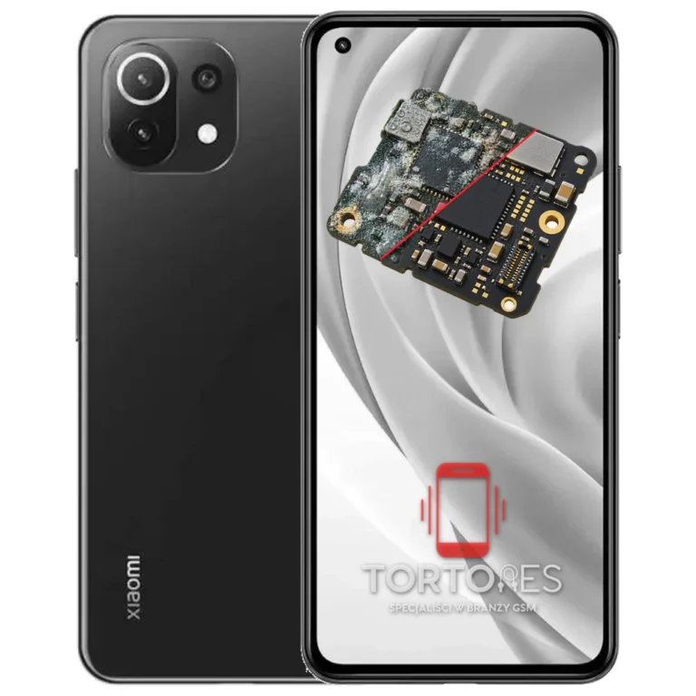 Xiaomi Mi 11 Lite 5G z ilustracją zalania - czyszczenie po zalaniu