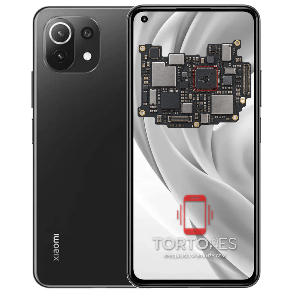 Xiaomi Mi 11 Lite 5G z ilustracją płyty głównej - naprawa płyty głównej