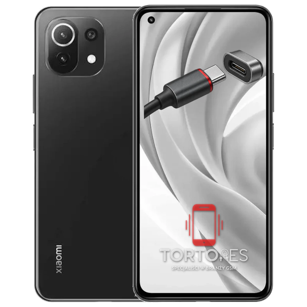 Xiaomi Mi 11 Lite 5G z ilustracją złącza ładowania - naprawa złącza ładowania