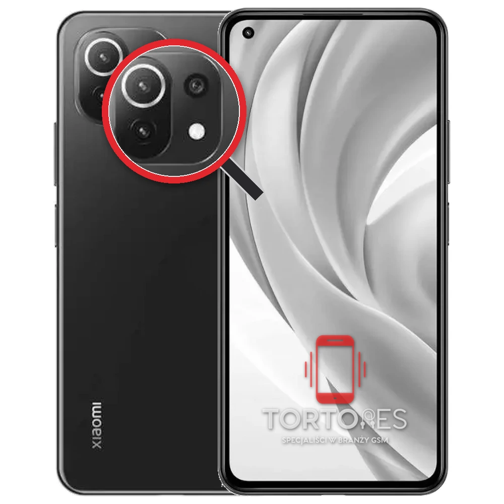 Xiaomi Mi 11 Lite 5G z lupą na tylnych aparatach - wymiana tylnej kamery