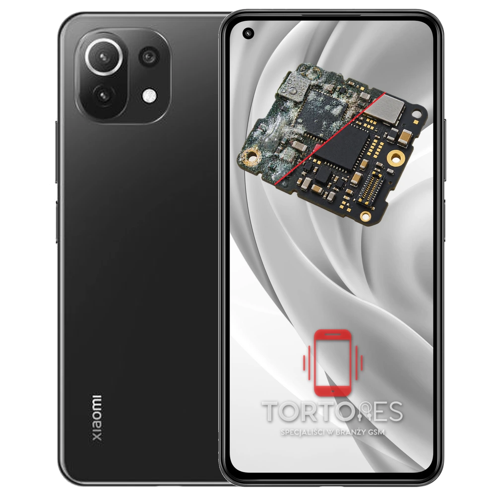 Xiaomi Mi 11 Lite z ilustracją zalania - czyszczenie po zalaniu
