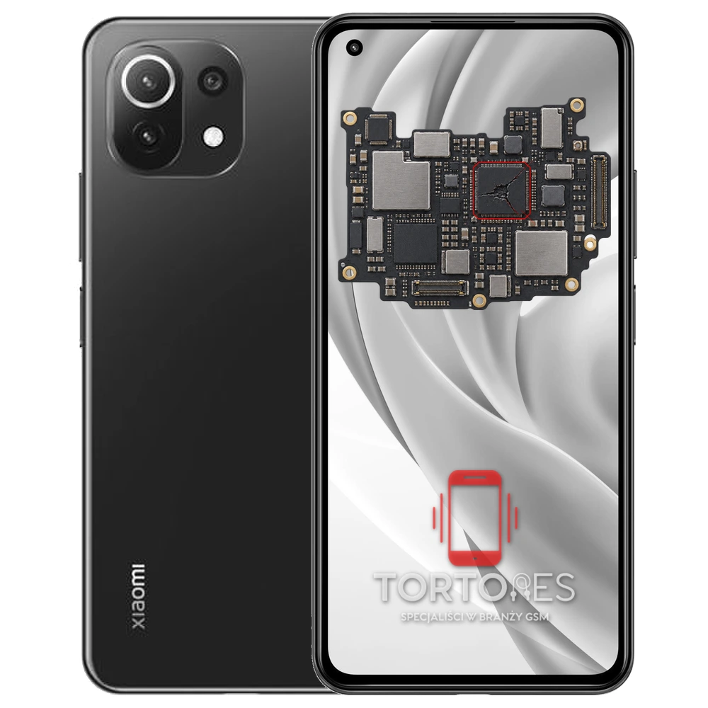 Xiaomi Mi 11 Lite z ilustracją płyty głównej - naprawa płyty głównej