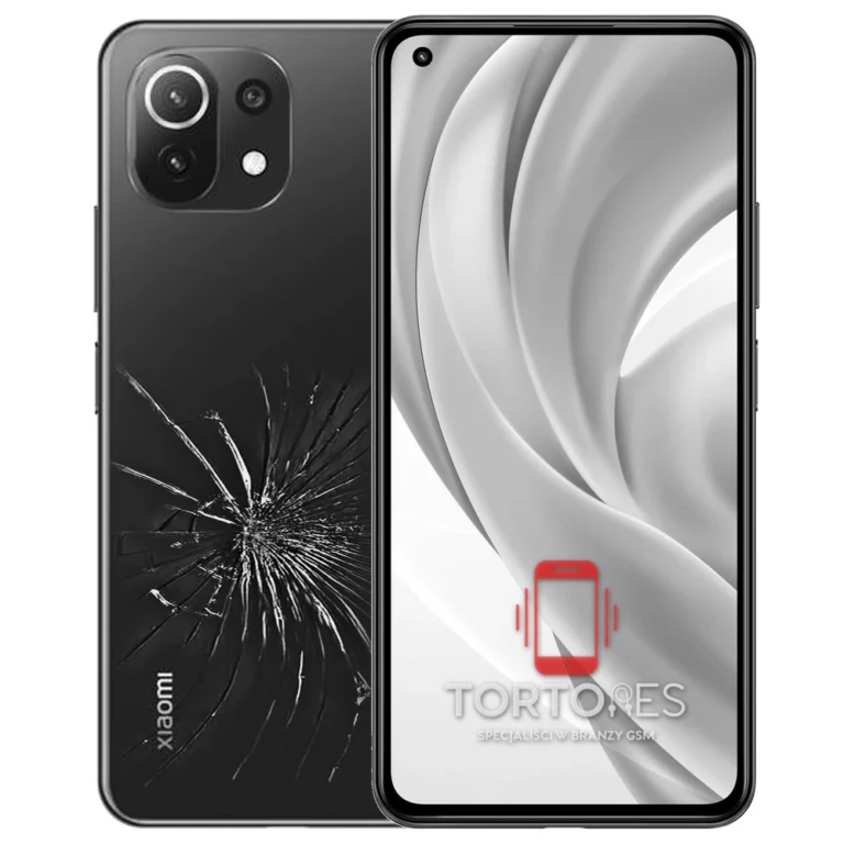 Xiaomi Mi 11 Lite z ilustracją pękniętej tylnej klapki - wymiana zbitej klapki