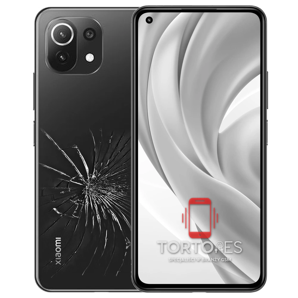 Xiaomi Mi 11 Lite z ilustracją pękniętej tylnej klapki - wymiana zbitej klapki