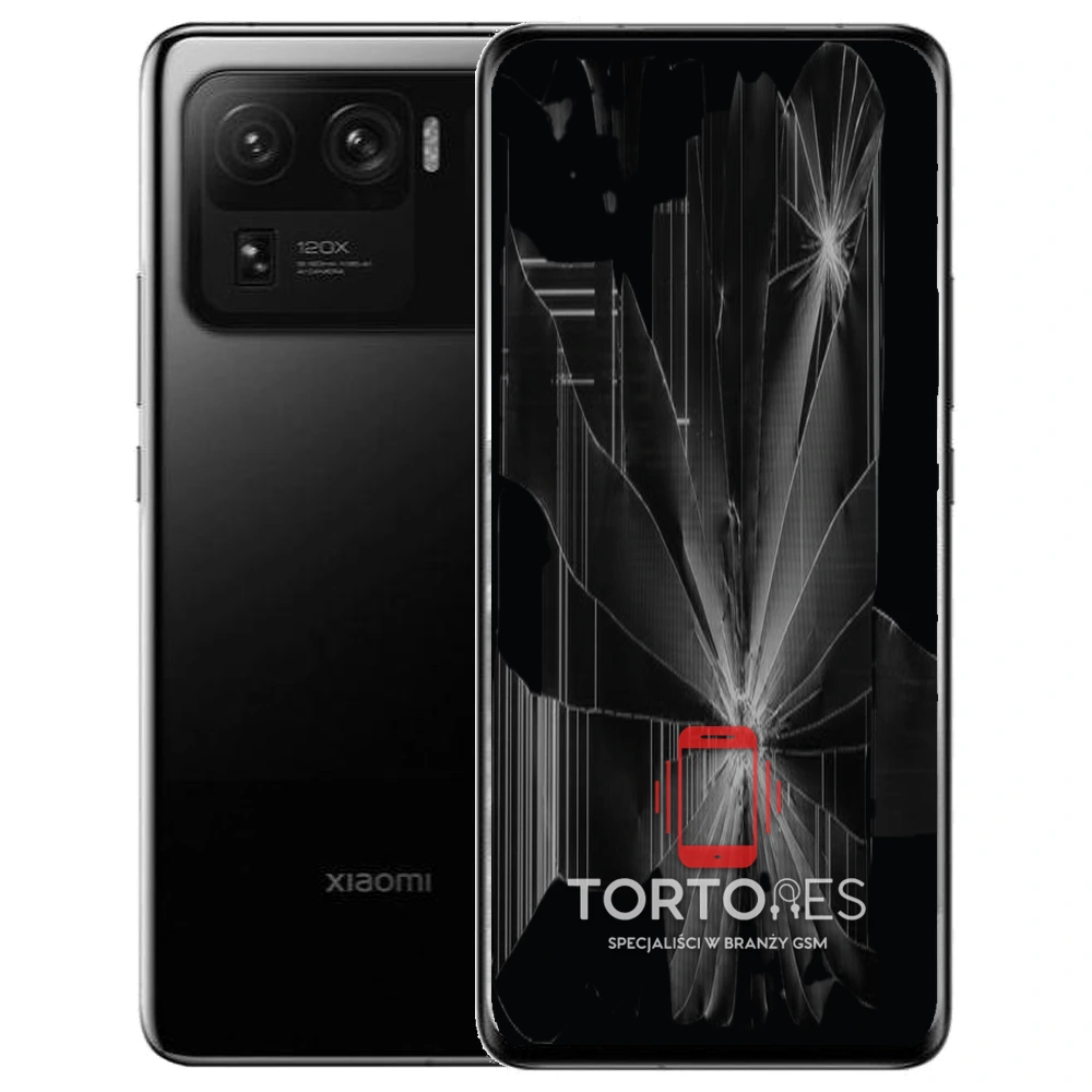 Xiaomi Mi 11 Ultra z ilustracją pękniętego wyświetlacza - wymiana zbitego wyświetlacza
