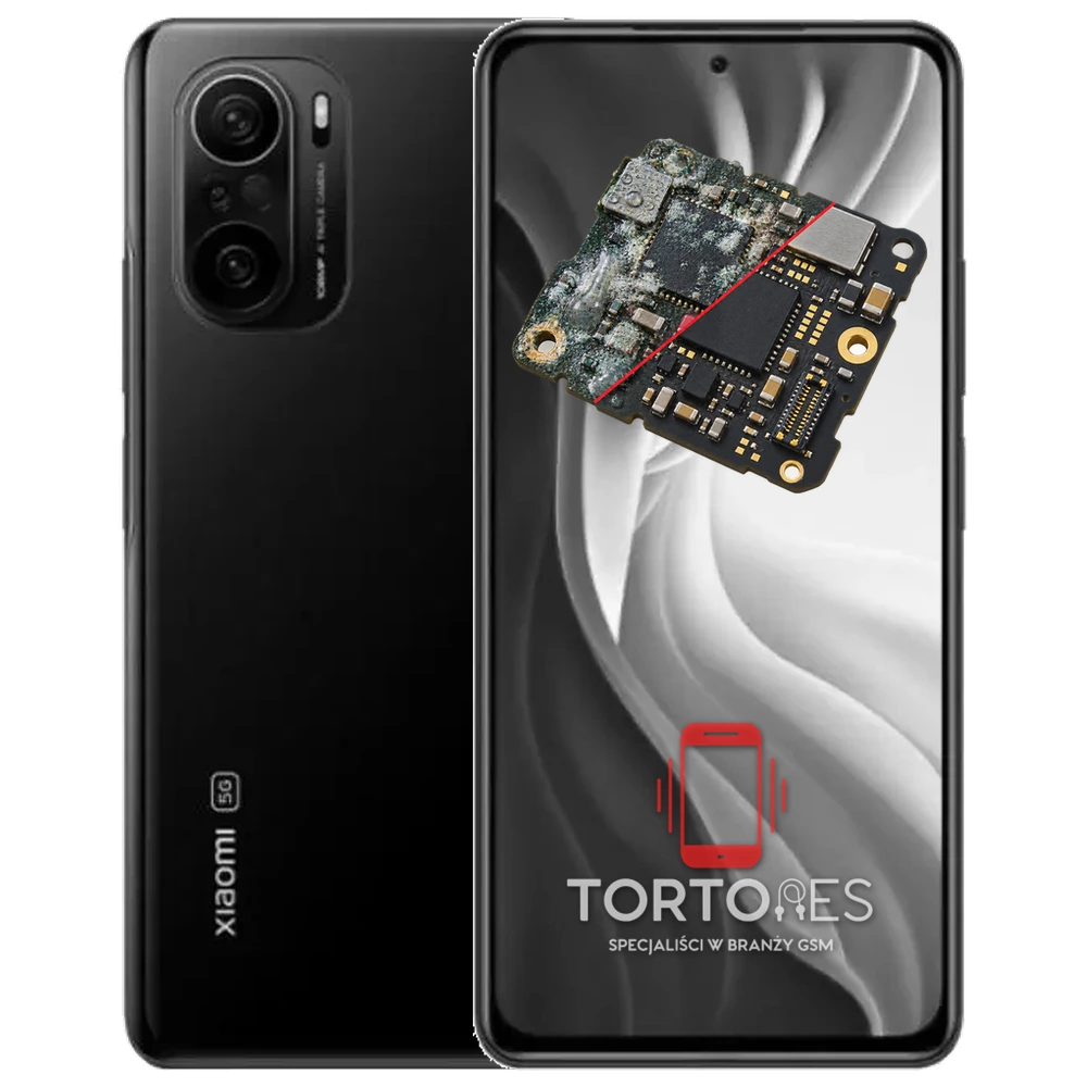 Xiaomi Mi 11i z ilustracją zalania - czyszczenie po zalaniu
