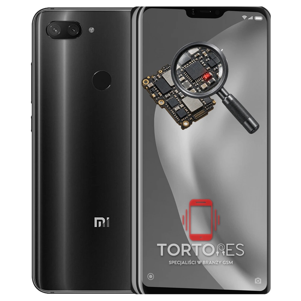 Xiaomi Mi 8 Lite z symbolem diagnostyki - diagnoza telefonu