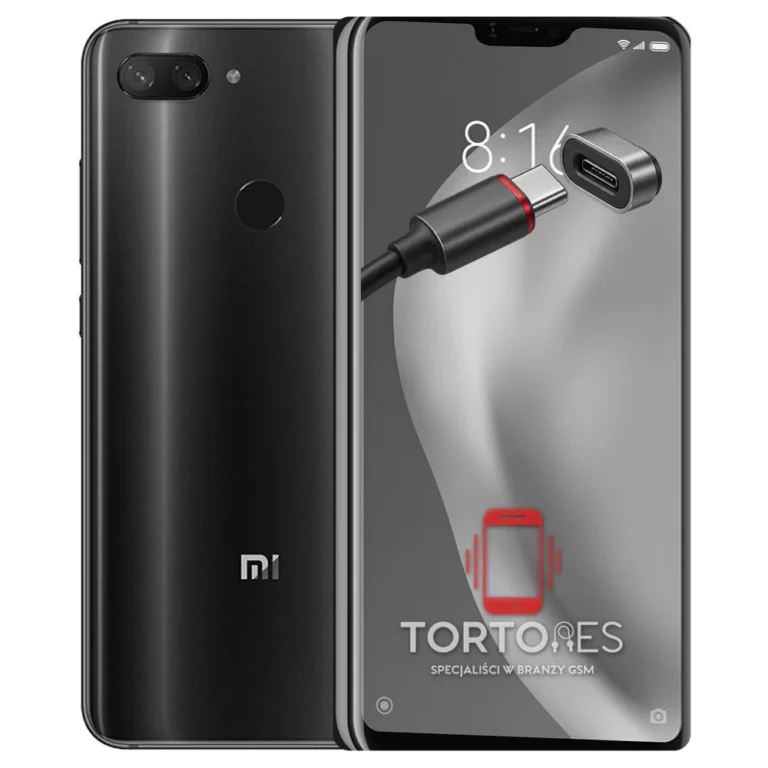 Xiaomi Mi 8 Lite z ilustracją złącza ładowania - naprawa złącza ładowania
