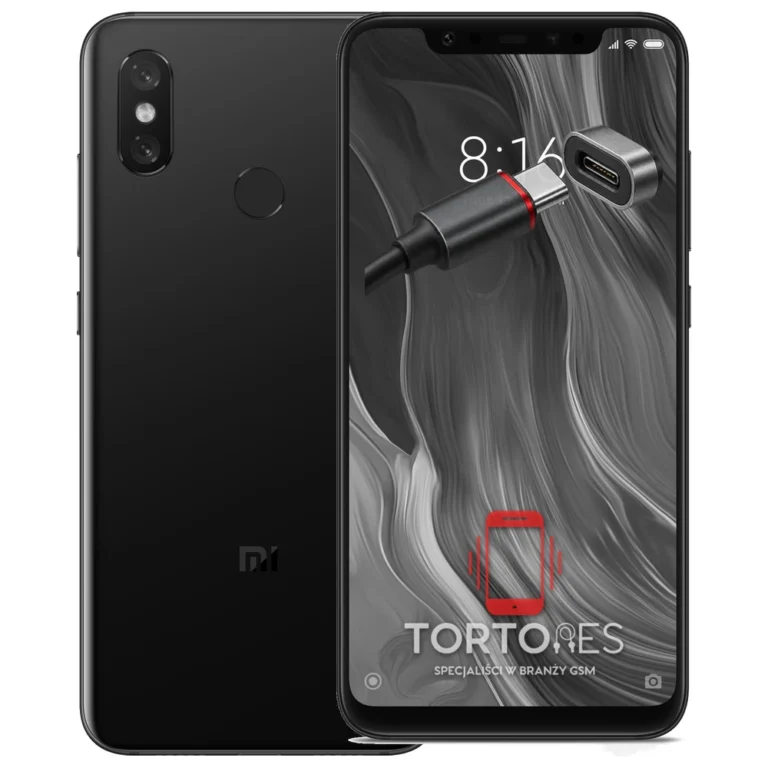 Xiaomi Mi 8 z ilustracją złącza ładowania - naprawa złącza ładowania