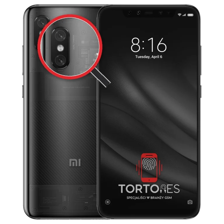 Xiaomi Mi 8 Pro z lupą na tylnych aparatach - wymiana tylnej kamery