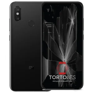 Xiaomi Mi 8 z ilustracją pękniętego wyświetlacza - wymiana zbitego wyświetlacza