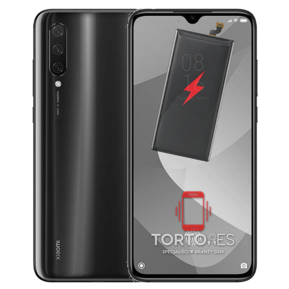 Xiaomi Mi 9 Lite z ilustracją baterii - wymiana baterii