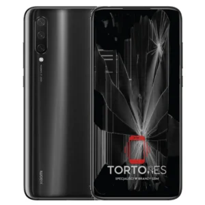 Xiaomi Mi 9 Lite z ilustracją pękniętego wyświetlacza - wymiana zbitego wyświetlacza