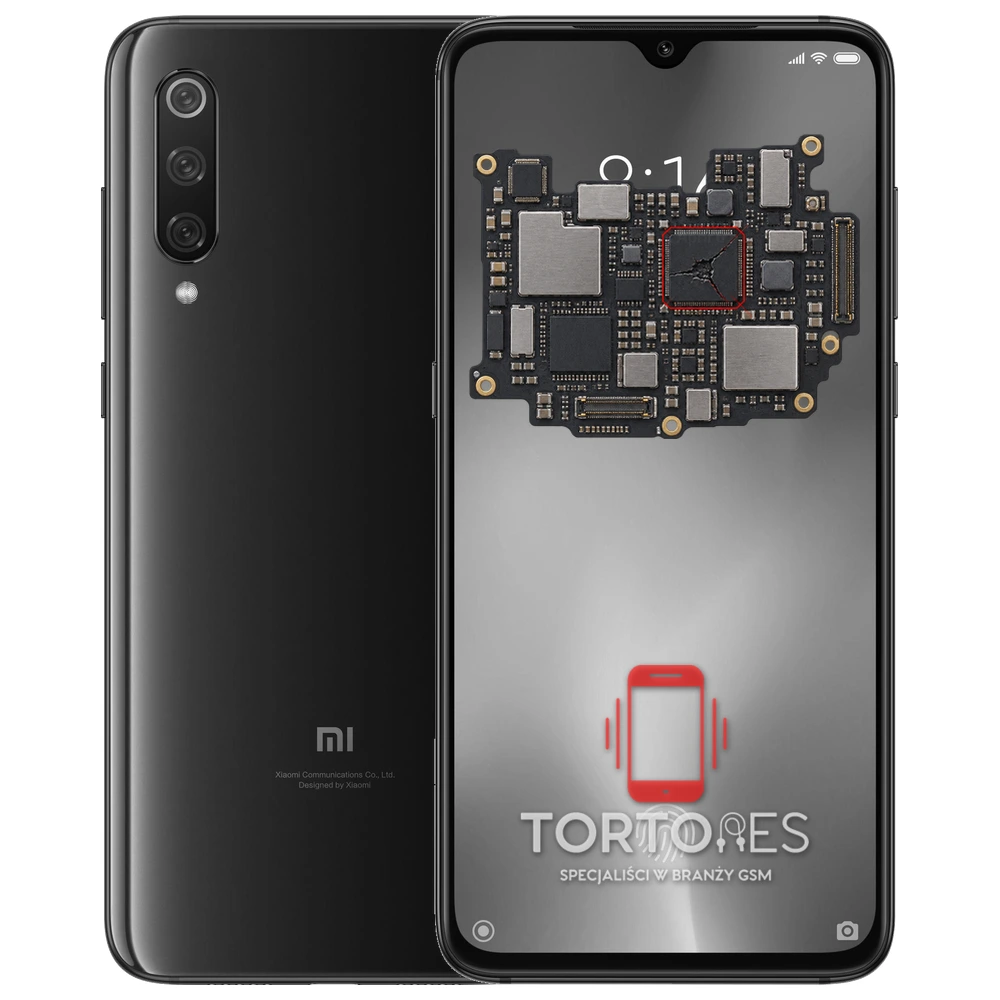 Xiaomi Mi 9 z ilustracją płyty głównej - naprawa płyty głównej