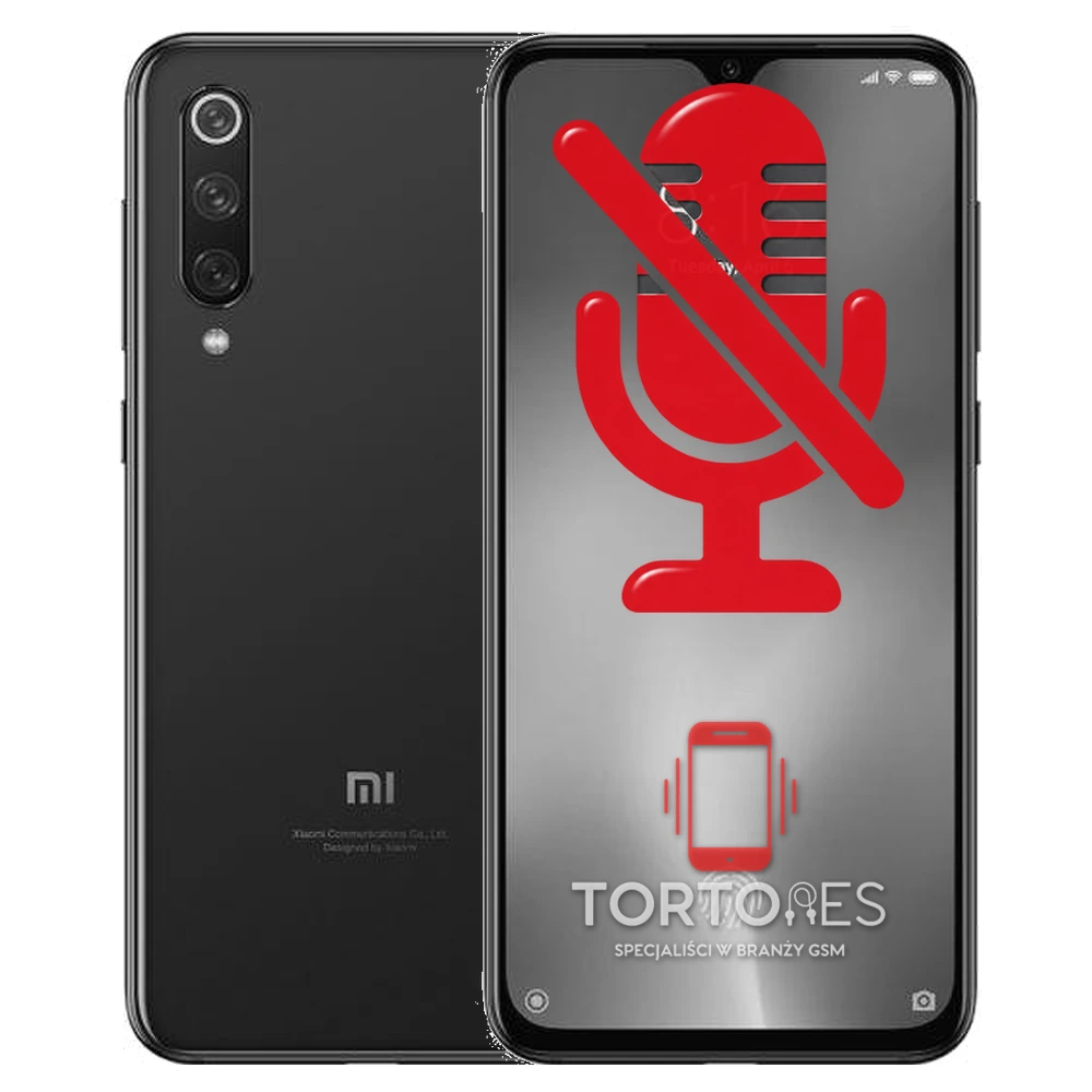 Xiaomi Mi 9 SE z symbolem mikrofonu - naprawa mikrofonu