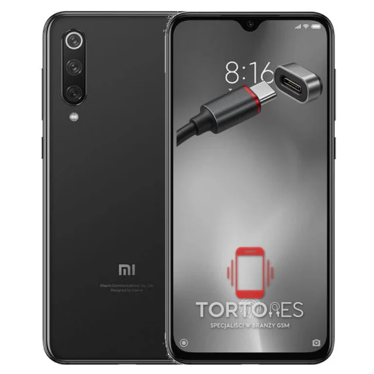 Xiaomi Mi 9 SE z ilustracją złącza ładowania - naprawa złącza ładowania