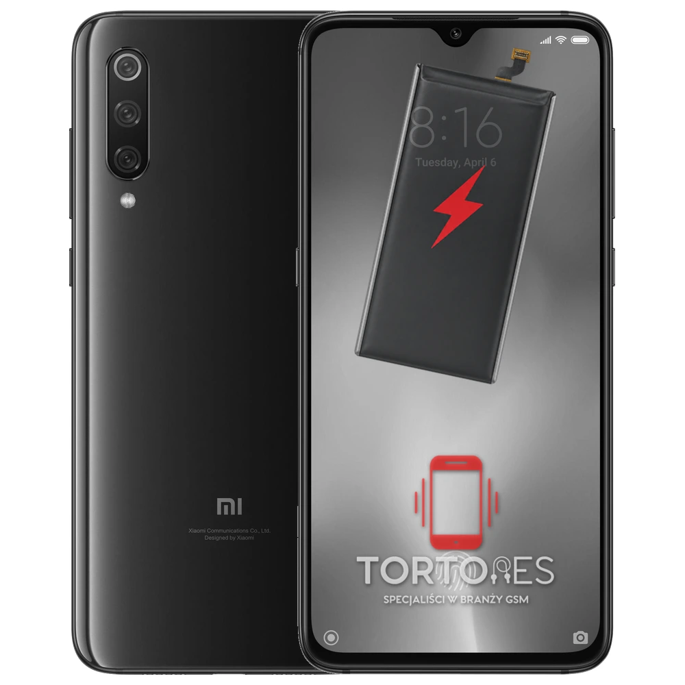 Xiaomi Mi 9 z ilustracją baterii - wymiana baterii