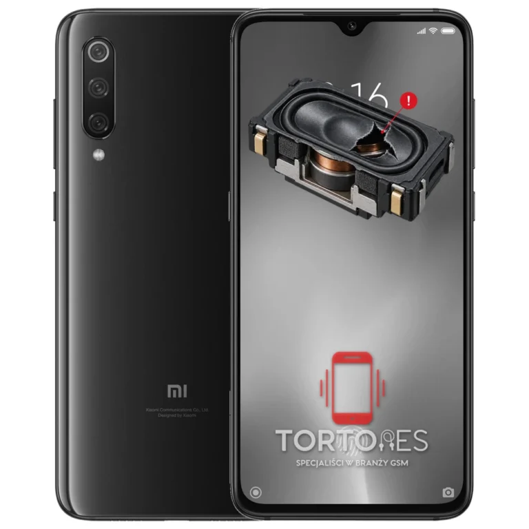 Xiaomi Mi 9 z symbolem głośnika multimedialnego - wymiana głośnika multimedialnego