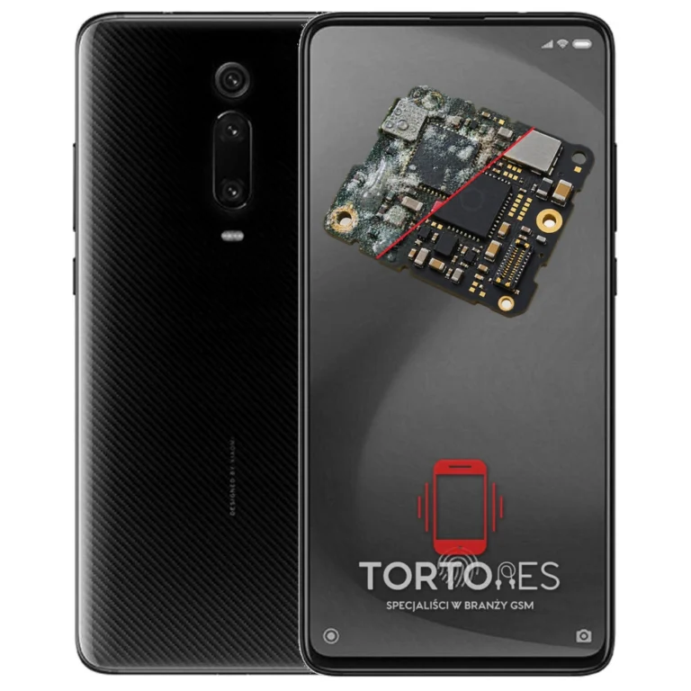 Xiaomi Mi 9T Pro z ilustracją zalania - czyszczenie po zalaniu