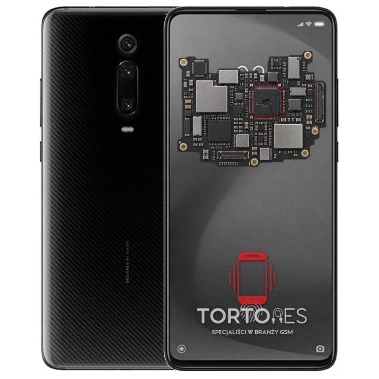 Xiaomi Mi 9T Pro z ilustracją płyty głównej - naprawa płyty głównej