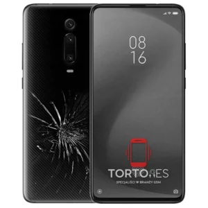 Xiaomi Mi 9T Pro z ilustracją pękniętej tylnej klapki - wymiana zbitej klapki